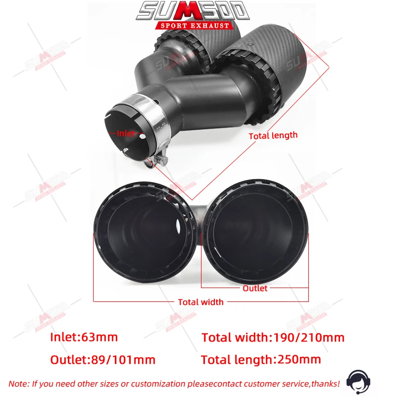 زوج واحد من تعديل النوع Y الجديد مناسب لرصاصة ذيل الحلق من ألياف الكربون من فولكس فاجن جولف باللون الأسود غير اللامع