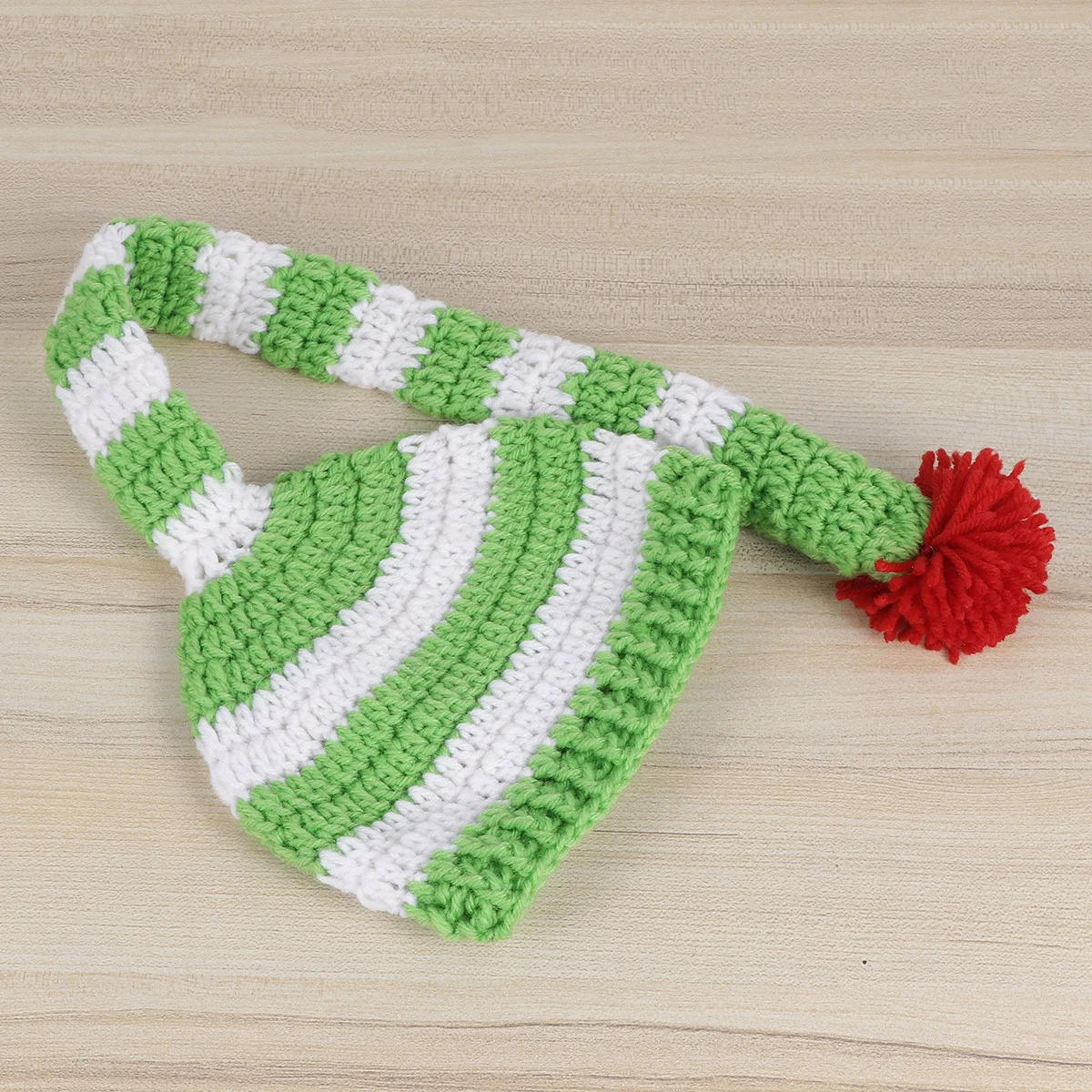 عيد الميلاد الطفل قبعة متماسكة قبعة تدفئة سانتا قزم ذيل طويل بوم بوم الاطفال الأخضر لينة عيد الميلاد متماسكة قبعة الأطفال قبعات صغيرة