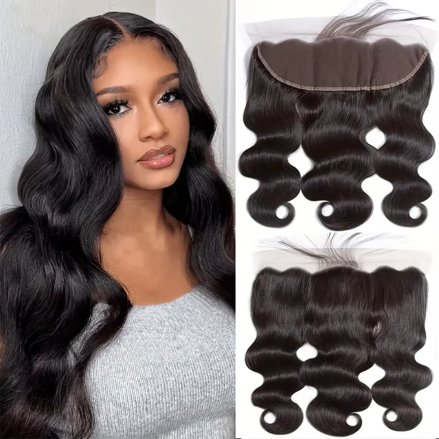 BINF Hair 4x4 Body Wave Lace Closure, nur vorgezupft, transparente Schweizer Spitze, Echthaar für schwarze Frauen, vollständig weich. – Detail 8