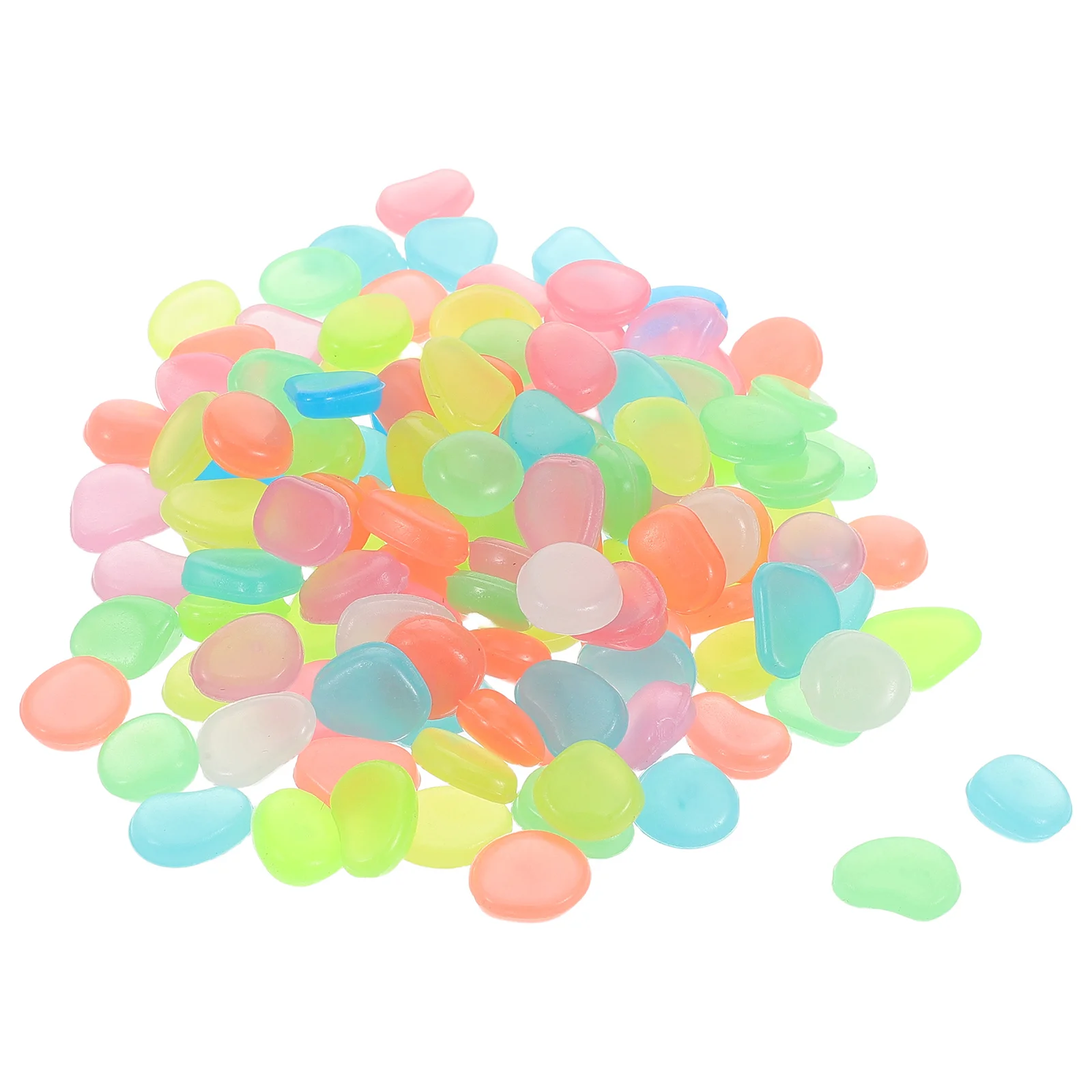

500pcs Night Glow Pebbles Luminous Stones Garden Aquarium Fish Tank Decorative Resin Gravel Lawn Walkway Flower Pots Glowing