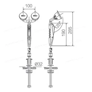 WJH2155-4 Desktop Mobile Double-Mouth Lab Emergency Eyewash Station | Eye Washer for Laboratory Safety