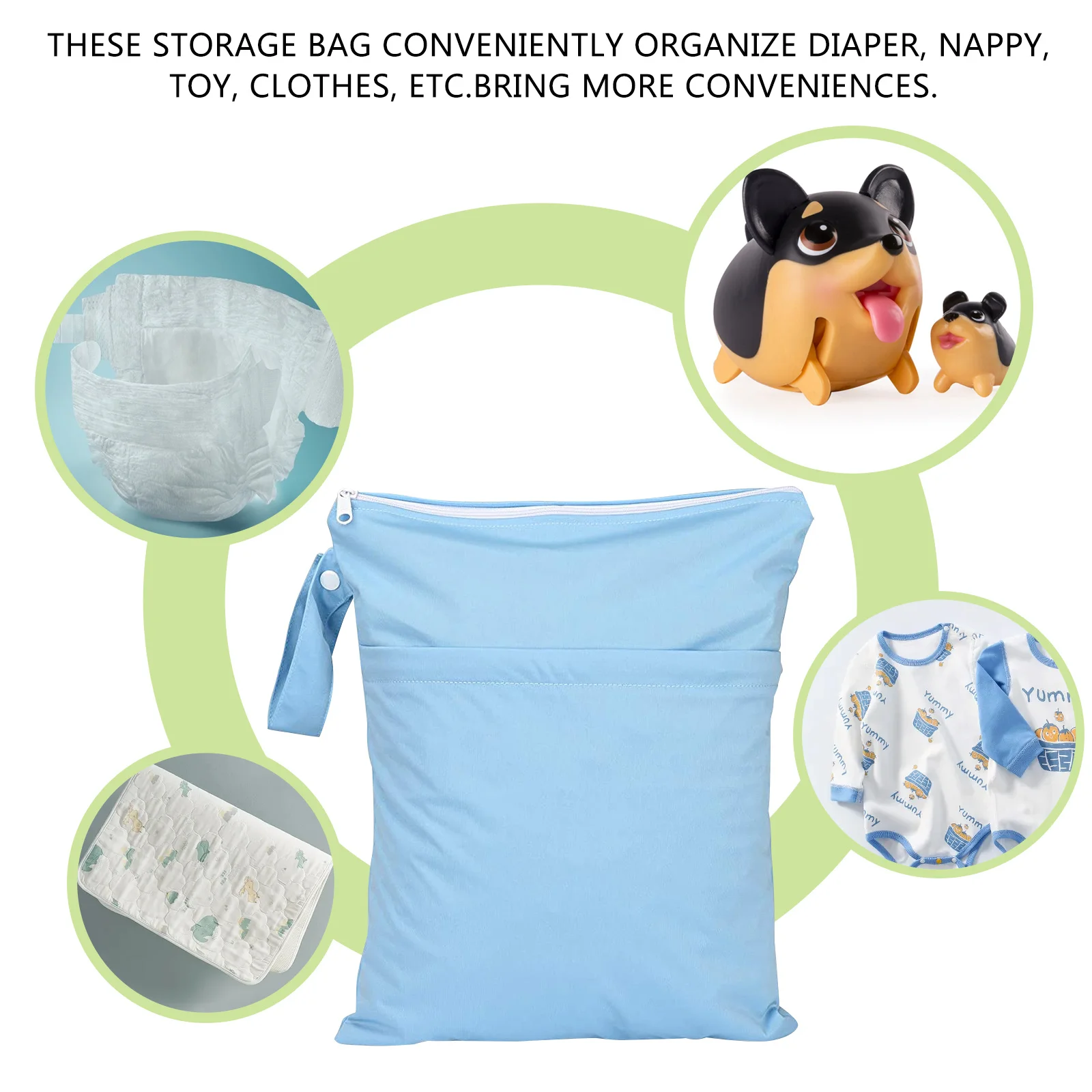 3Pcs Diaper Dry Bag Waterproof Reusable Wet Dry Bags Portable Baby Travel Organizer Cloth Diapers Wet Bag Pouch