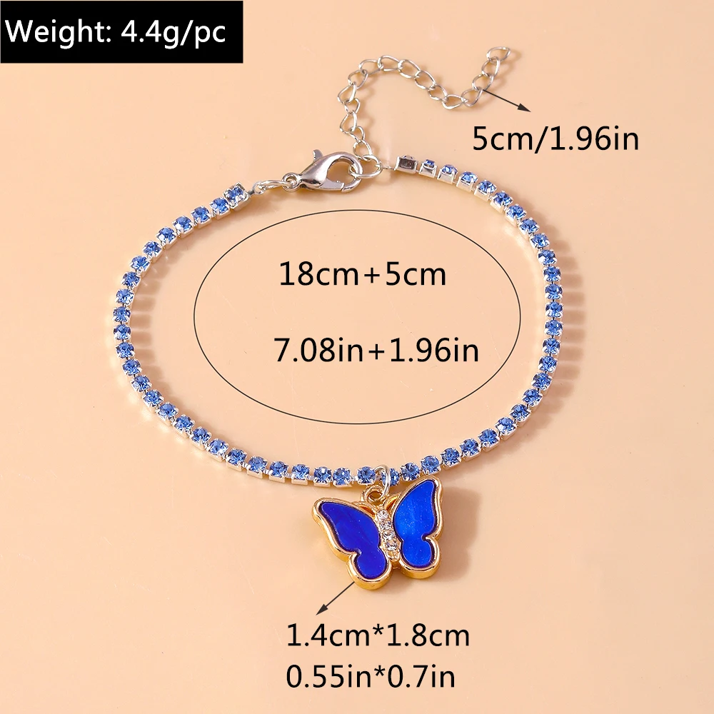 Aihua Neue Glänzende Kubische Tennis-Ketten-Schmetterlings-Armbänder für Frauen Sommer Strand Verstellbare Armbänder Geburtstagsparty-Schmuck – Detail 33