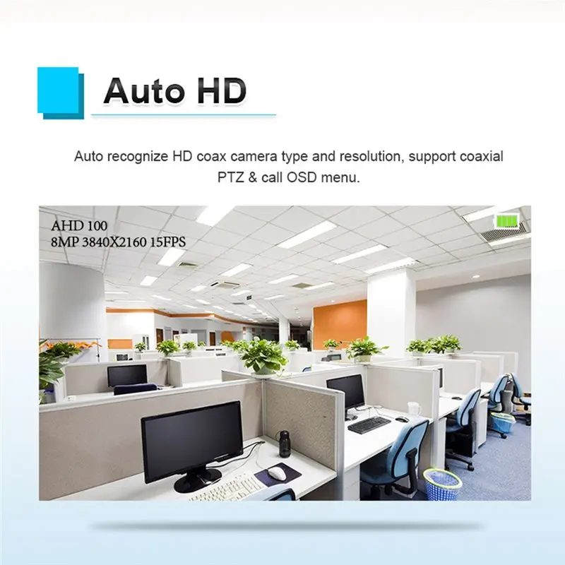 HD-2950 CCTV Camera Tester 8MP 5 Inch -Compatible VGA Input Video Cable Security Camera Tester For CCTV Systems-A86G