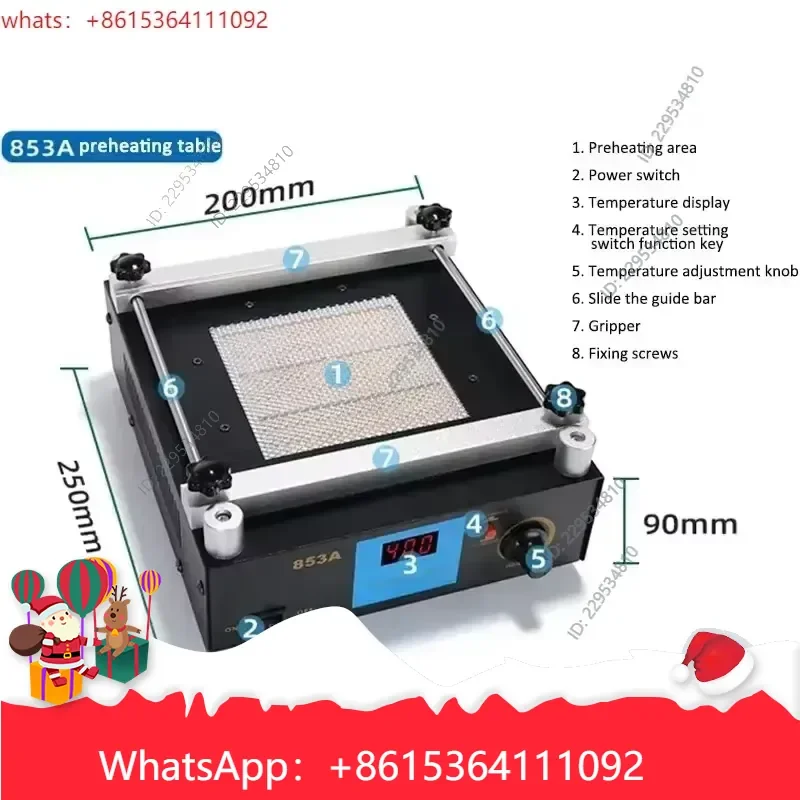 de alta calidad 1pc 853A Thermostatic Preheating Rework Desoldering Station 3 in 1 Compatible for Compatible For Model，1pc