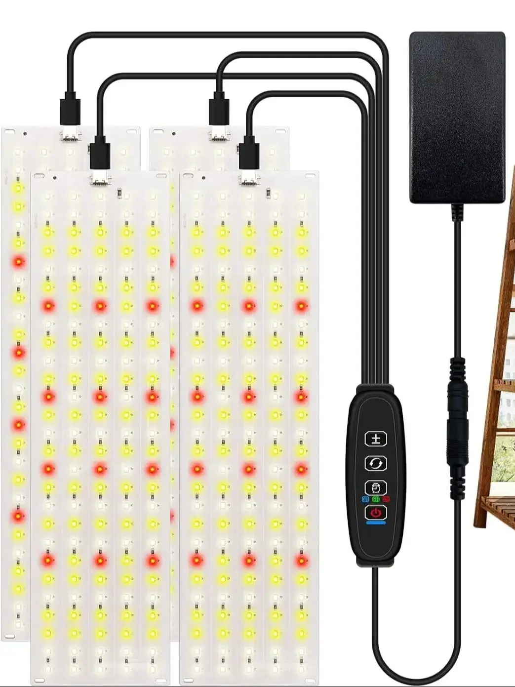 LED Grow Panel Lamp 20W Full Spectrum 135-570 Beads LED Ultra-thin Board Dimmable Timer Cabinet Growing Lamp for Indoor Plants