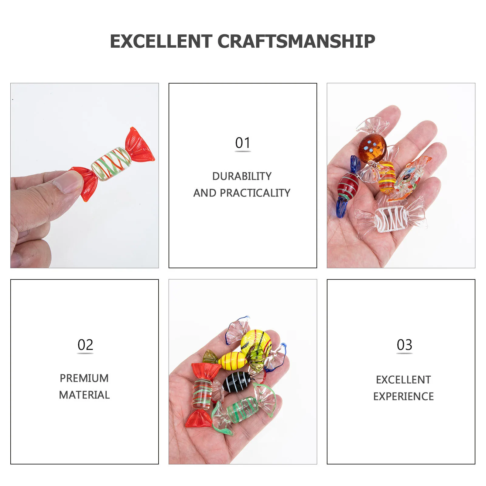 

10 Pcs Party Candy Decoration Supplies Decorations Ornament Display Wedding Favors Vintage Glass Ornaments