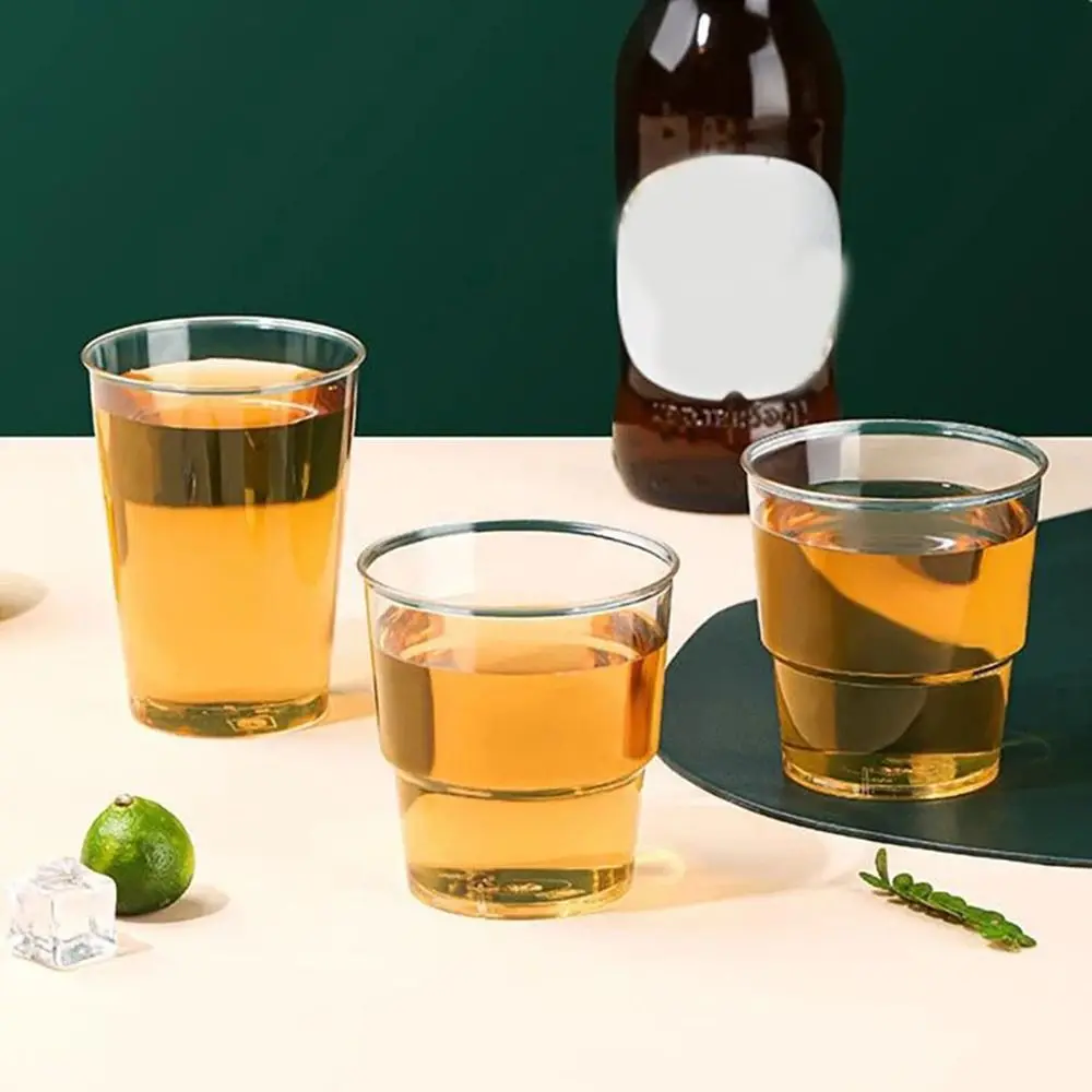 

200ML Disposable Water Cup Plastic Thickened Tea Coffee Cup Food Grade Heat Resistant Transparent Aviation Cup Travel