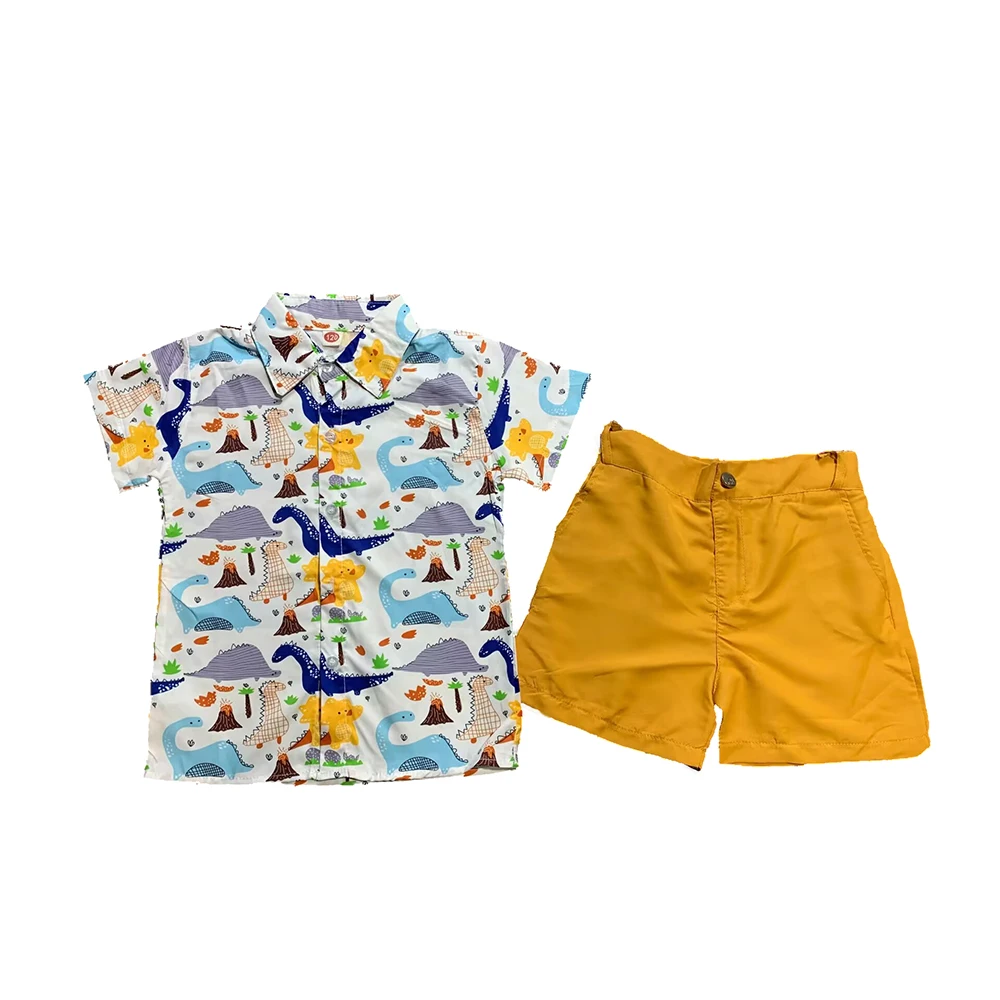 

Fashion Kids Designer Clothes Short Sets DINOSAUR cartoon Print cute handsome boy Clothes Summer Clothing Set