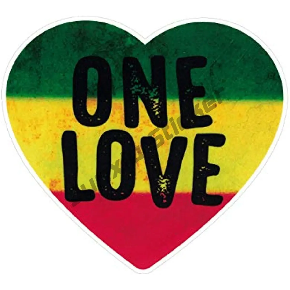 

One Love Heart Rastafari Bob Marley Small Jamaican Bumper Sticker Hydro Bottle Laptop Refrigerator Waterproof Decor