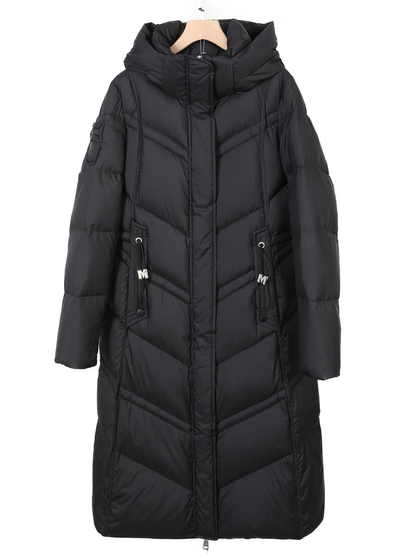 السيدات طويلة فوق الركبة أسفل سترة الشتاء الدافئة مقنعين يندبروف للماء معطف خارجي معطف المرأة