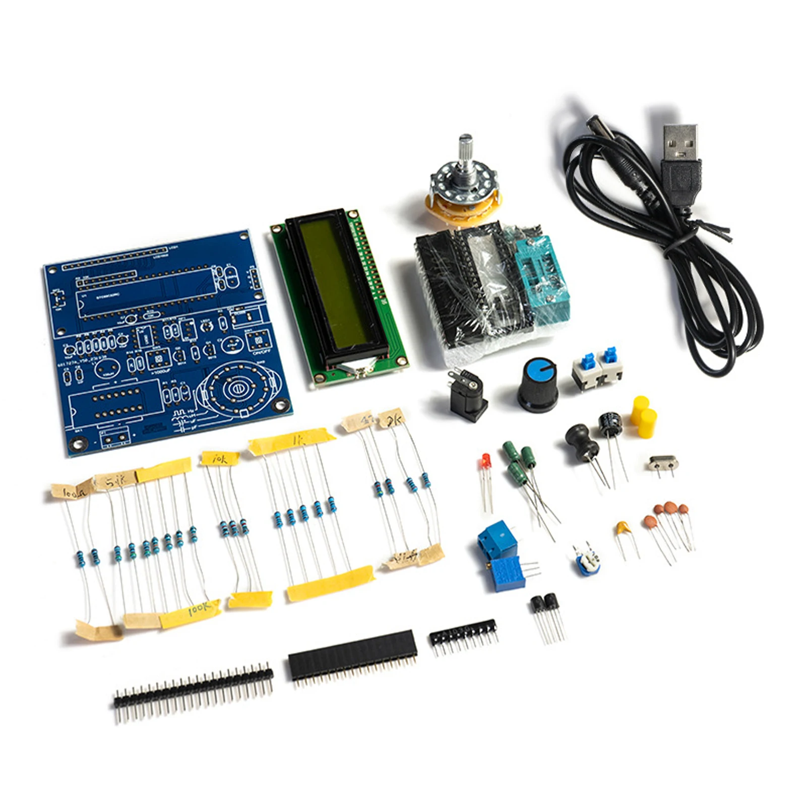 Capacitance Inductance Frequency Measurement Meter DIY Electronics Kit 51 Singlechip Tester Circuit Board Welding Practice Kit