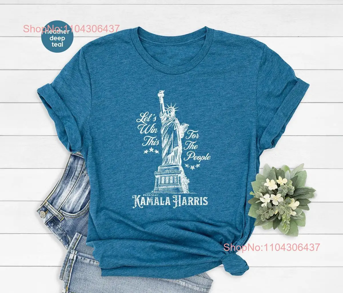 Let's Win This For The People T shirt Kamala Harris Statue Of Liberty 2024 Election Madam President long or short sleeves