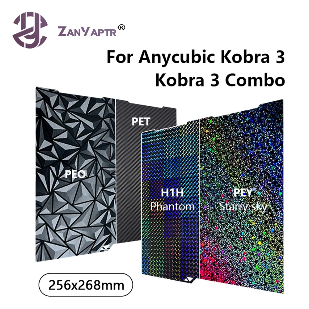 

Комбинированная сборная пластина для Anycubic Kobra 3 256x26 8 мм пружинный стальной лист PEO PET PEY Двусторонняя пластина Anycubic Kobra 3