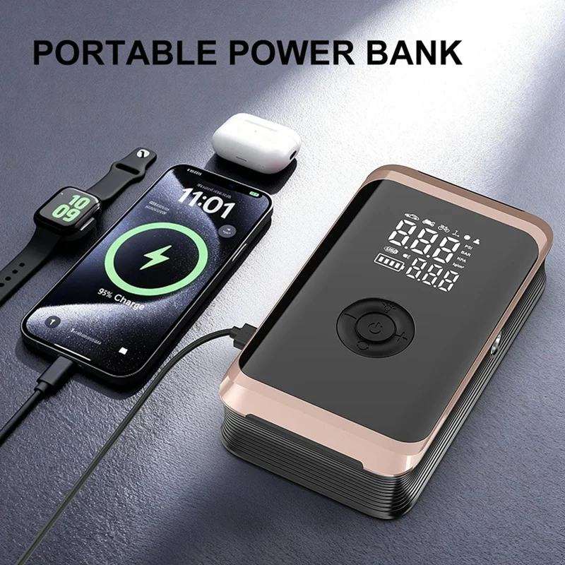 Super Sale 4-in-1 Car Jump Starter with Air Compressor 150PSI Portable 6000mAh Power Bank and Tire Inflator Tool