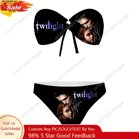 Twilight Movie Edward Bella Maillot de bain sans bretelles Bikini Femmes Maillots de bain Maillots de bain Piscine Plage Bikini sexy Personnaliser Maillots de bain