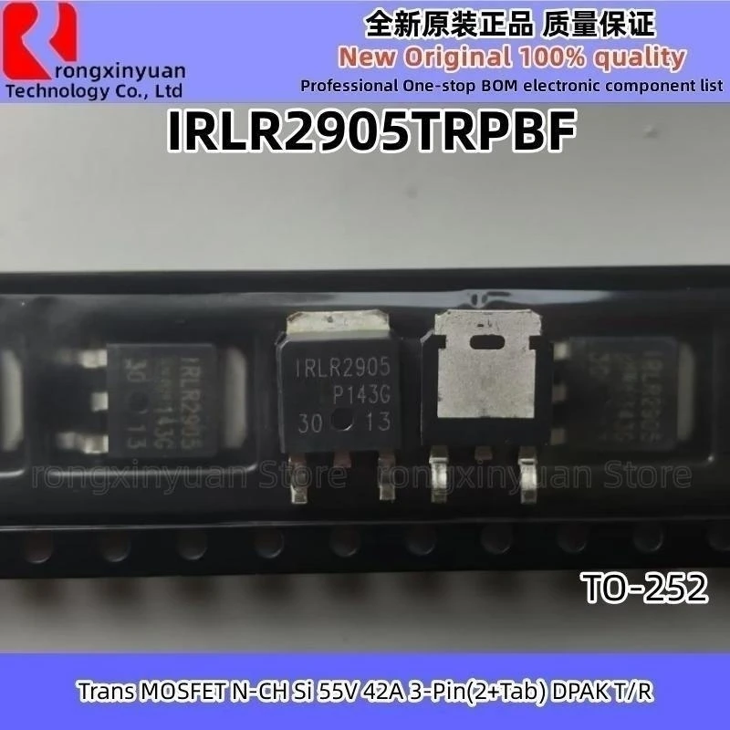 20Pcs IRLR2905TRPBF IRLR2905 IRLR2905PBF LR2905 TO-252 Trans MOSFET N-CH Si 55V 42A 3-Pin(2+Tab) DPAK T/R New 100% quality