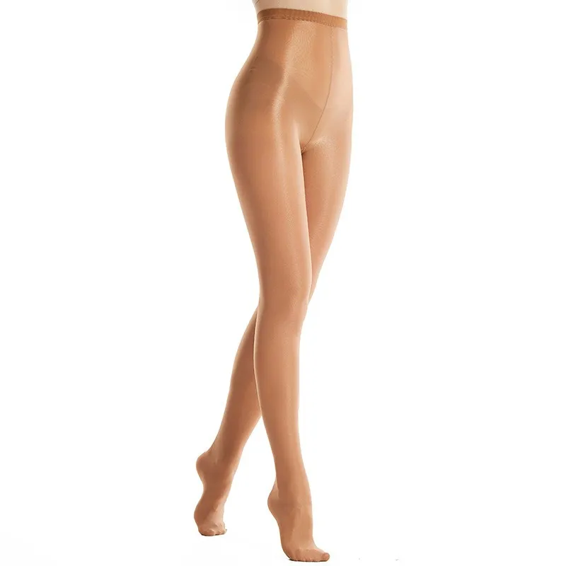 70D Hochelastische Übergrößen-Glanzstrumpfhose Ölglänzende Formgebende Hautfarbene Reflektierende Damenstrümpfe Sexy Strumpfhose