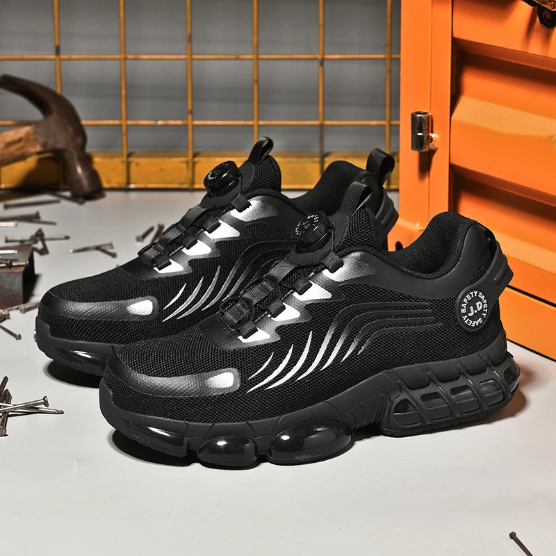 

Men's Safety Work Shoes Striped Design Anti-Puncture Anti-Crush Labor Protection for Enhanced Foot Safety