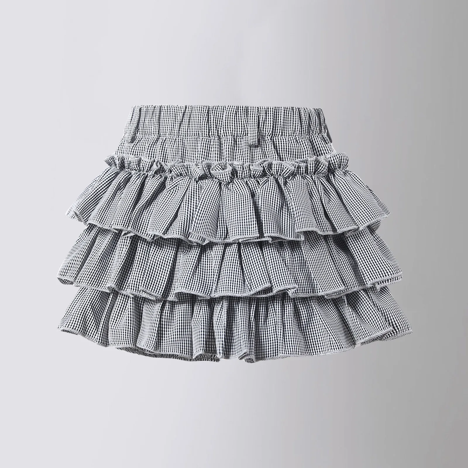 

Girl's Korean Version Versatile Design Short With Ruffle Edge, High Waist, Revealing Leg Temperament, Cake Skirt, Half Skirt