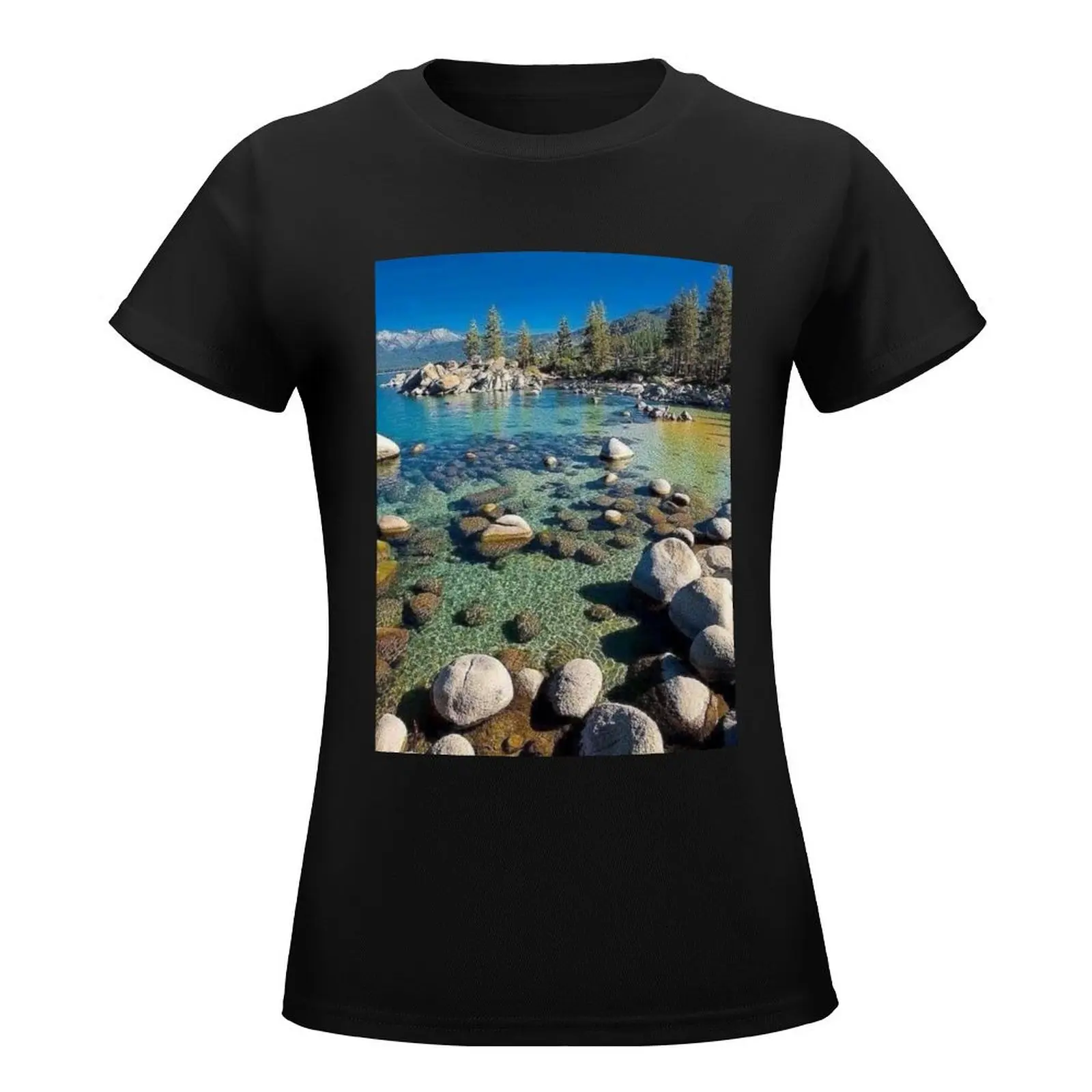 On the shore of Lake Tahoe- Sand Harbor T-Shirt Short sleeve tee shirts graphic tees tees designer clothes Women luxury