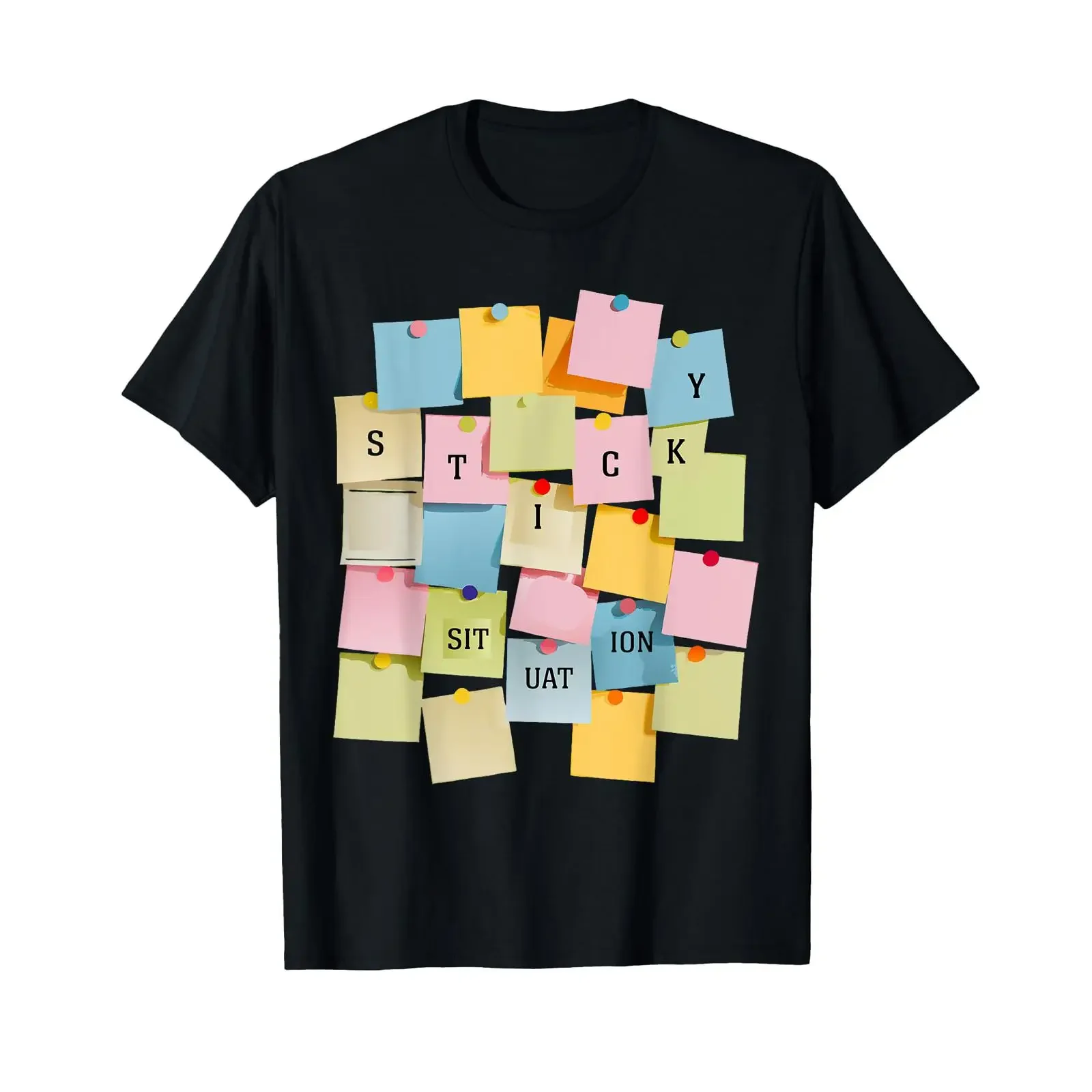 Funny Corporate Workplace Office Humour Sticky Note Employee T Shirt vintage Washed fashion Unisex Stylish streetwear Versatile