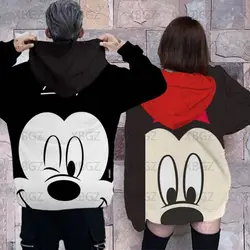 Disney strój dla pary bluza z kapturem dla dzieci bluza męska modny Top kobieta Mickey bluzy damskie odzież Minnie Mouse