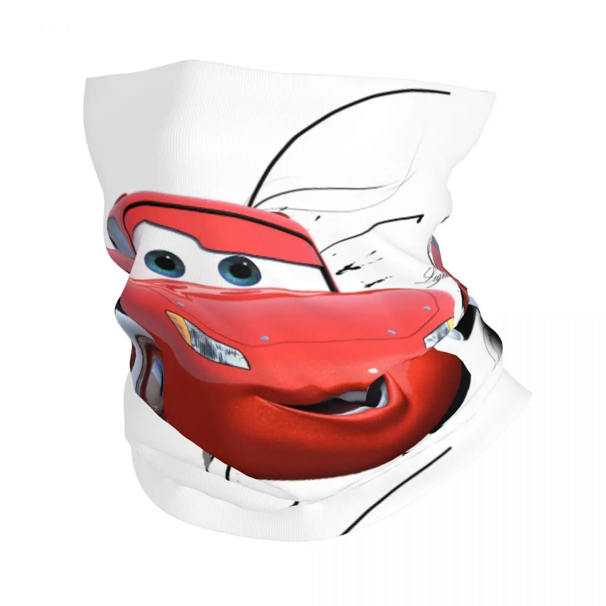 Custom Lightning Mcqueen Cars Neck Gaiter Men Women Windproof Winter Cars Bandana Scarf for Ski