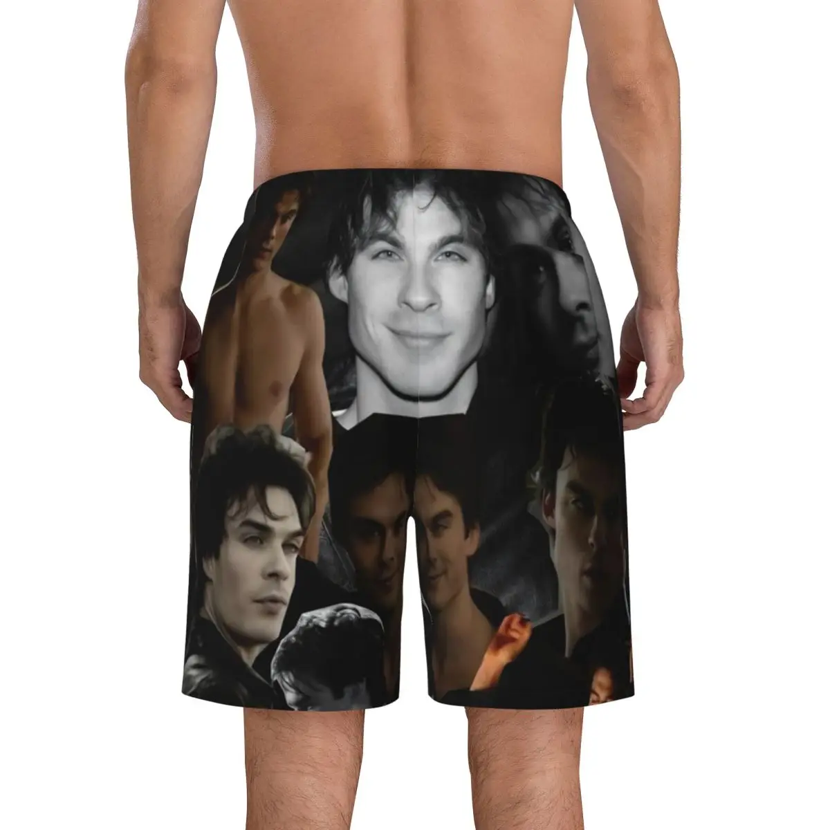 Swimwear The Vampire Diaries Damon Salvatore TV Series Board Shorts Casual Board Short Pants Man Sportswear Fast Dry Swim Trunks