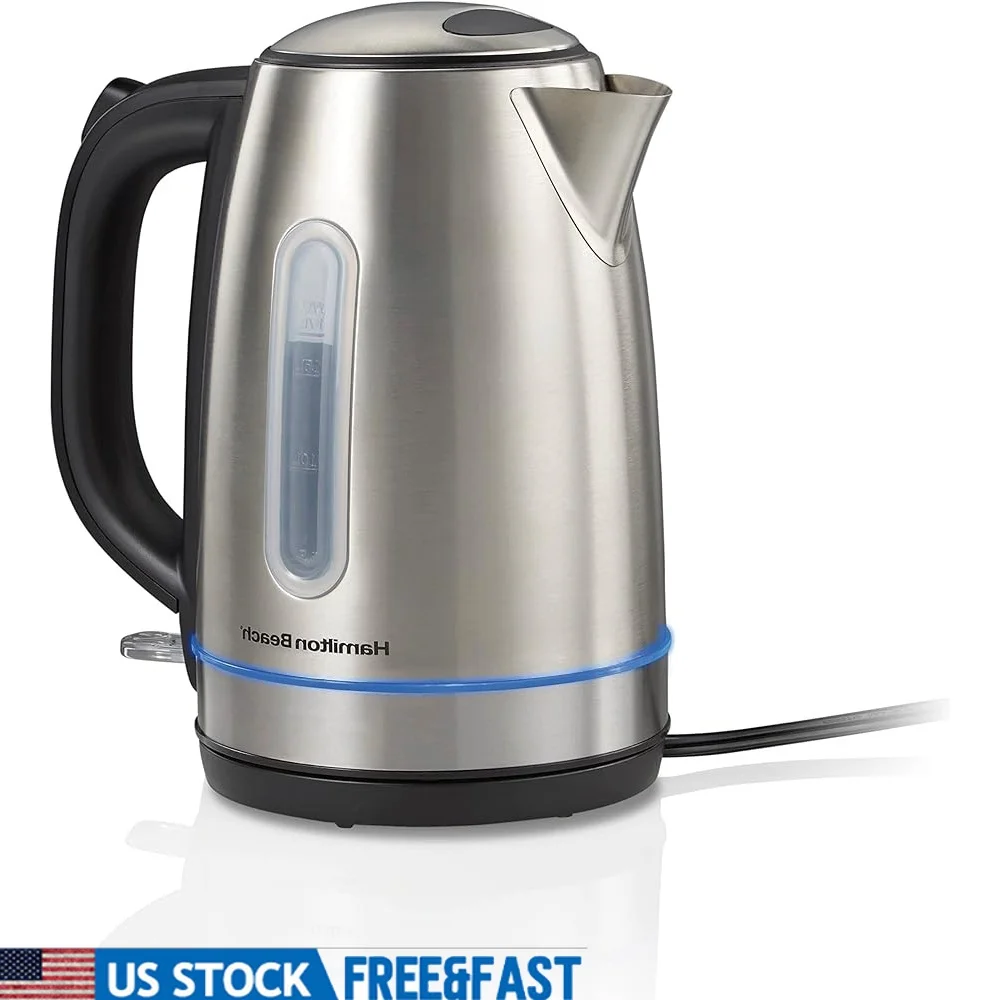 

Electric Tea Kettle 1.7L Cordless Water Boiler 1500W Fast Boiling Auto Shutoff Boil Dry Protection LED Light Indicator