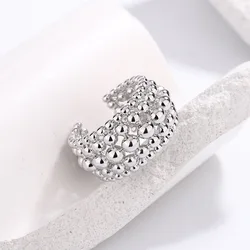 925 Sterling Silver Round Ball Adjustable Rings For Women Party Luxury Jewelry Gift Female Wholesale Money 925 Jewellery