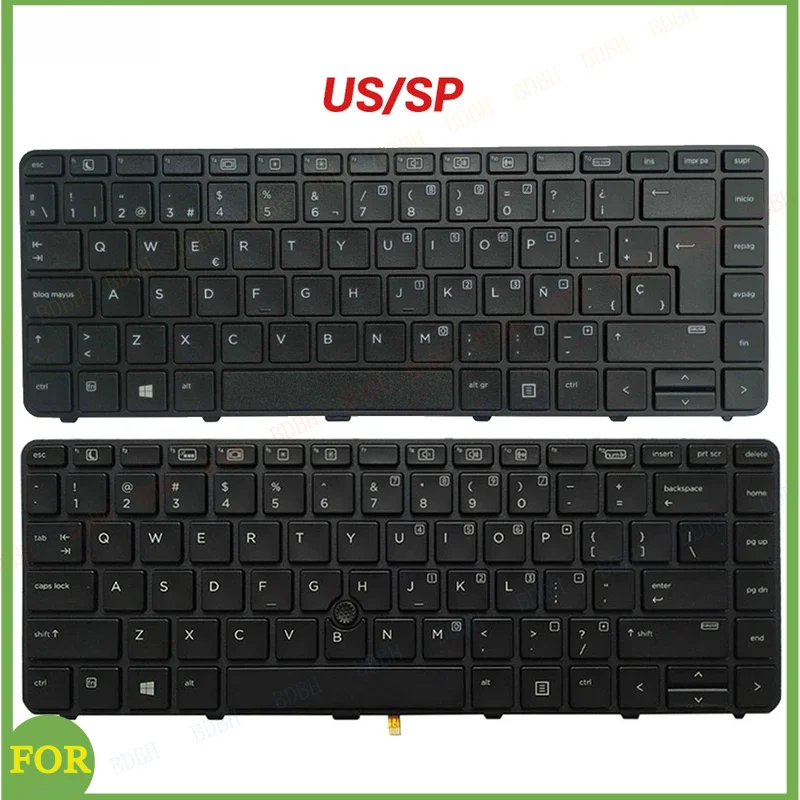 NEW For Probook 430 G3 430 G4 440 G3 440 G4 445 G3 640 G2 645 G2 US/Spanish Laptop Keyboard No Pointing stick