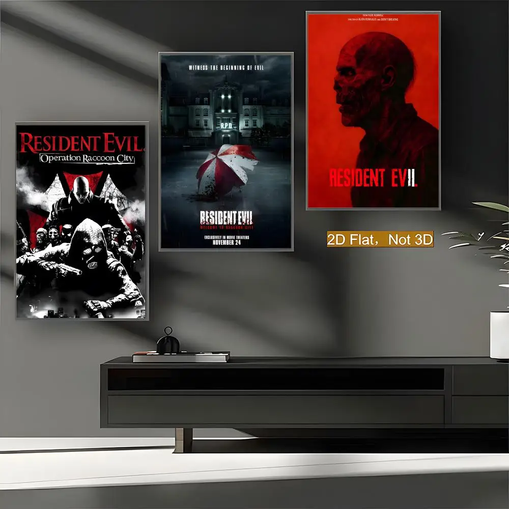 R-Resident E-Evil Game Series Poster Premium PP Wall Decal - Peel & Stick, HD Print, Waterproof Home Decor