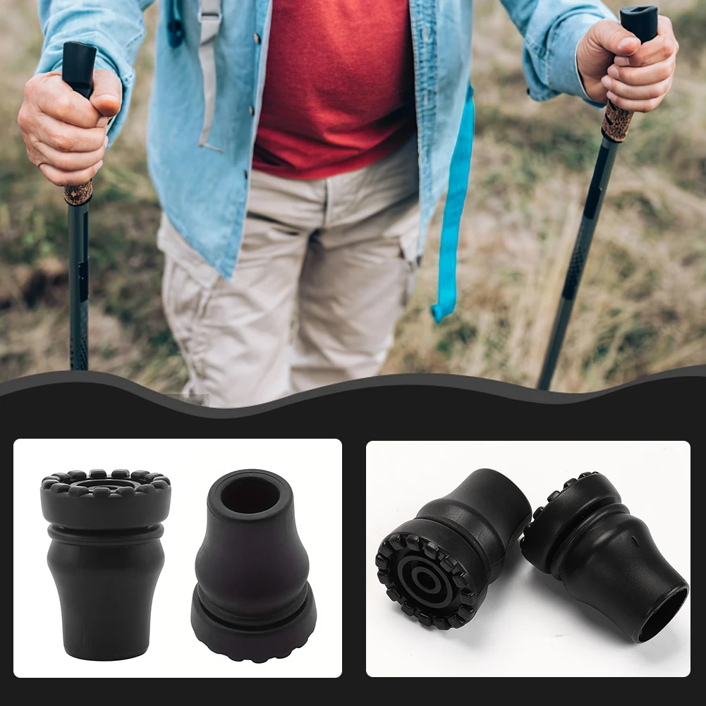 2-10pcs 16-22mm Rubber Pad Cap Antiskid Walking Stick Crutch Cane Bottom Pads Cover Protector Climbing Hiking Trekking Pole Tip