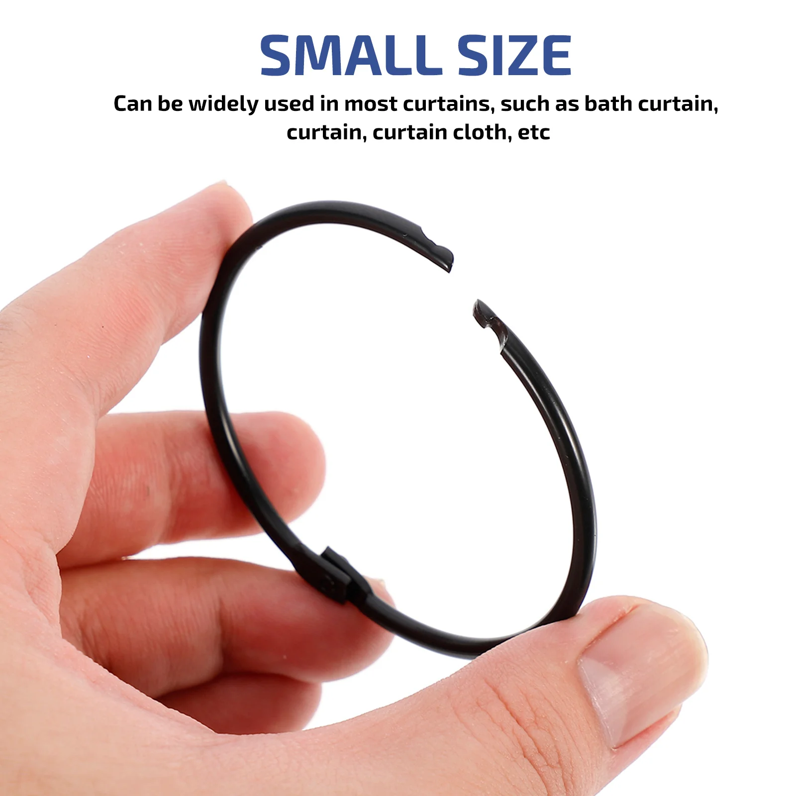 

24 Pcs High-grade Iron Curtain Rings Black Round Shower Hooks for Window Rods Kids Flexible