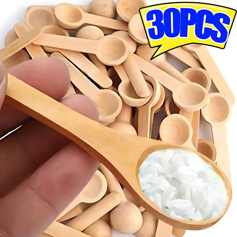 

30/20/10Pcs Mini Wooden Spoons Kitchen Cooking Seasoning Honey Bean Salt Spice Jars Measuring Scoops Coffee Tea Spoon Tableware