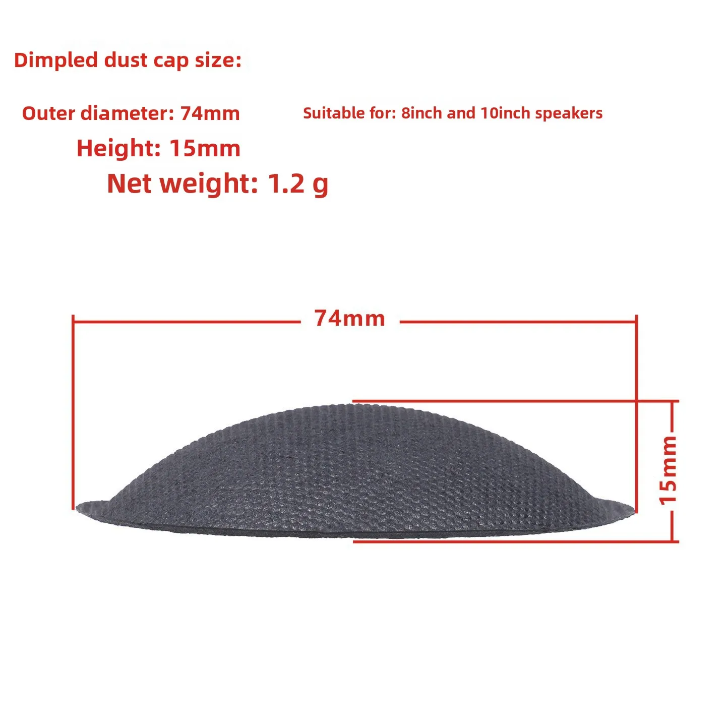 MW Audio 2PCS luidspreker papieren stofkap 5"/6.5"/8"/10"/12"/15", natuurlijke gestippelde conuskap