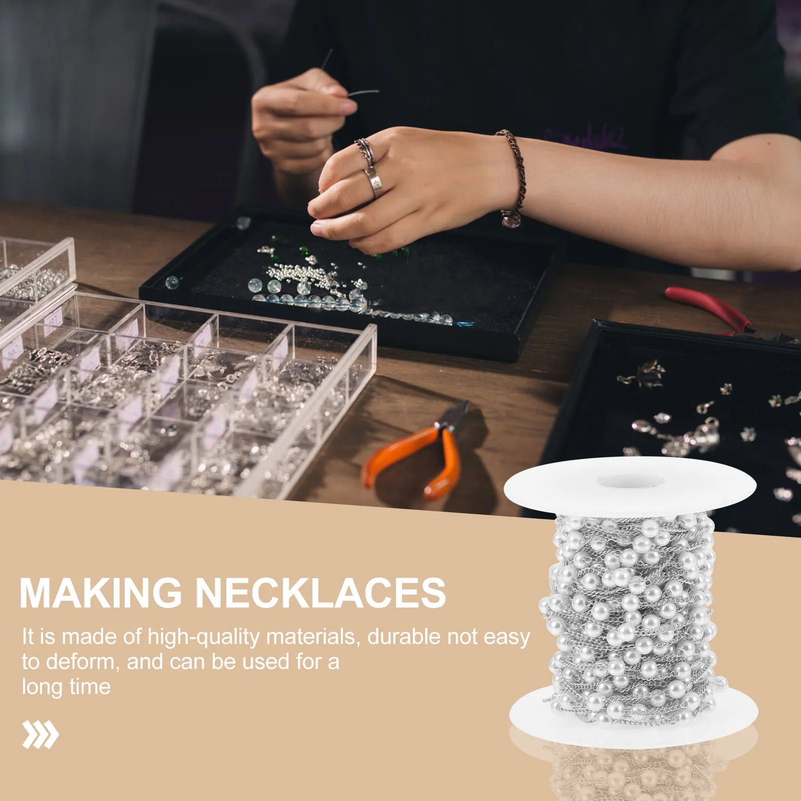 パールチェーンロール高品質-diy-ツール軽量ブレスレットネックレスヘアピン荷物アクセサリージュエリー作成用品