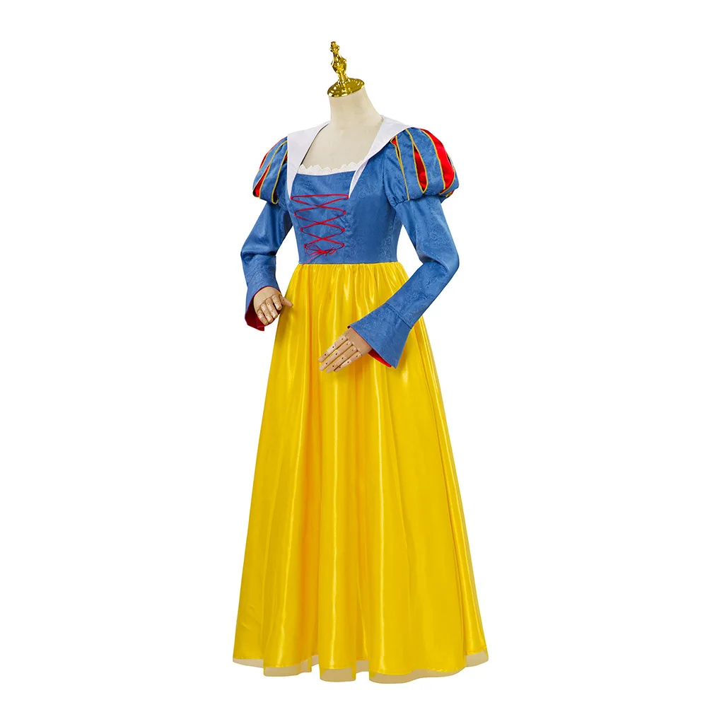 Adult Women Deluxe Princess Dress For Cinderella Snow White Ball Gown Halloween Carnival Christmas Party Cosplay Costume