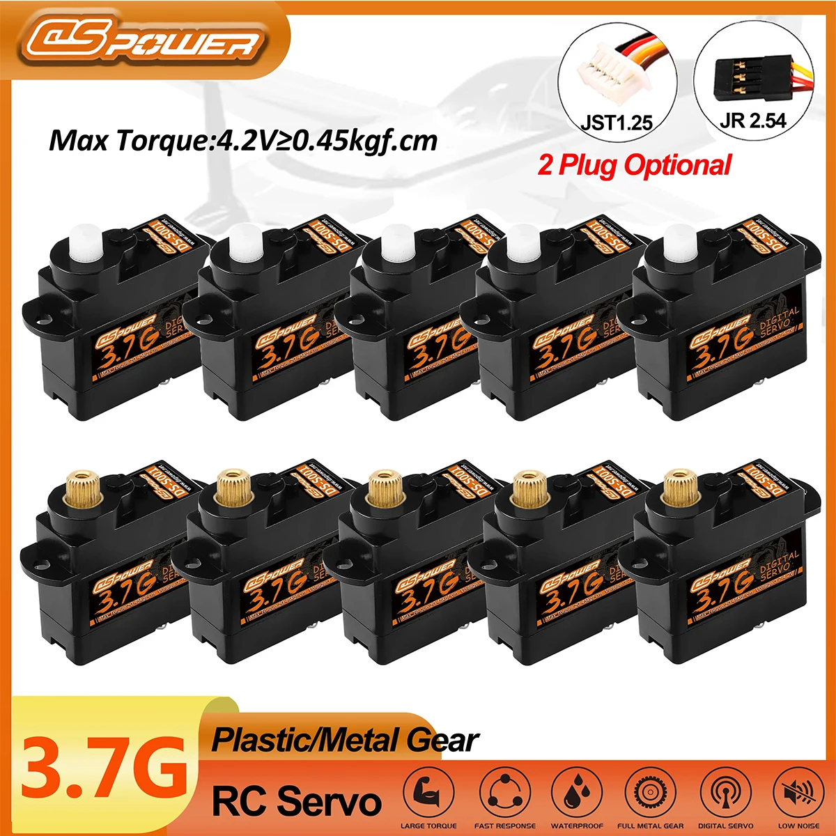 5/10/20PCS DSpower 3.7g Digital Servo Micro Mini Coreless JR/JST Plug for RC Car Airplanes Boat Fixwing Helicopter Accessories