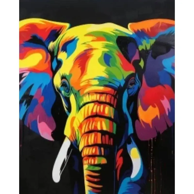 

CHENISTORY DIY Painting By Number Colored Elephant HandPainted Art Drawing On Canvas Gift Pictures By Numbers Kits Home Decor