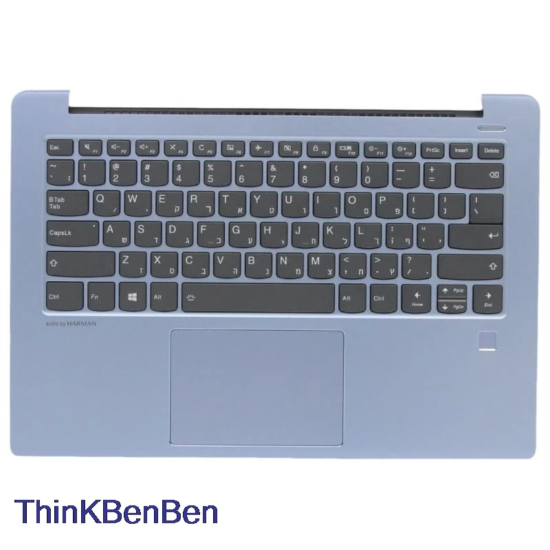 Hb Hebreeuw (Il Israel) Blauw Toetsenbord Hoofdkast Palmrest Omslag Voor Lenovo Ideapad 530S 14 14ikb 14arr 5cb0r11555