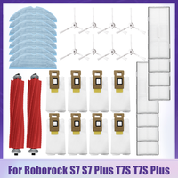 Replacement For Roborock S7 S7 Plus T7S T7S Plus Robot Parts Main Side Brush Filter Mop Cloth Dust Bag Accessories Spare Parts