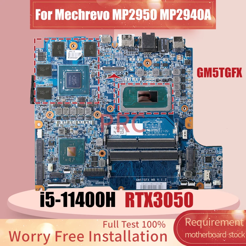 For Mechrevo MP2950 MP2940A Laptop Motherboard GM5TGFX SRKT1 i5-11400H RTX3050 GN20-P0-A1 Notebook Mainboard