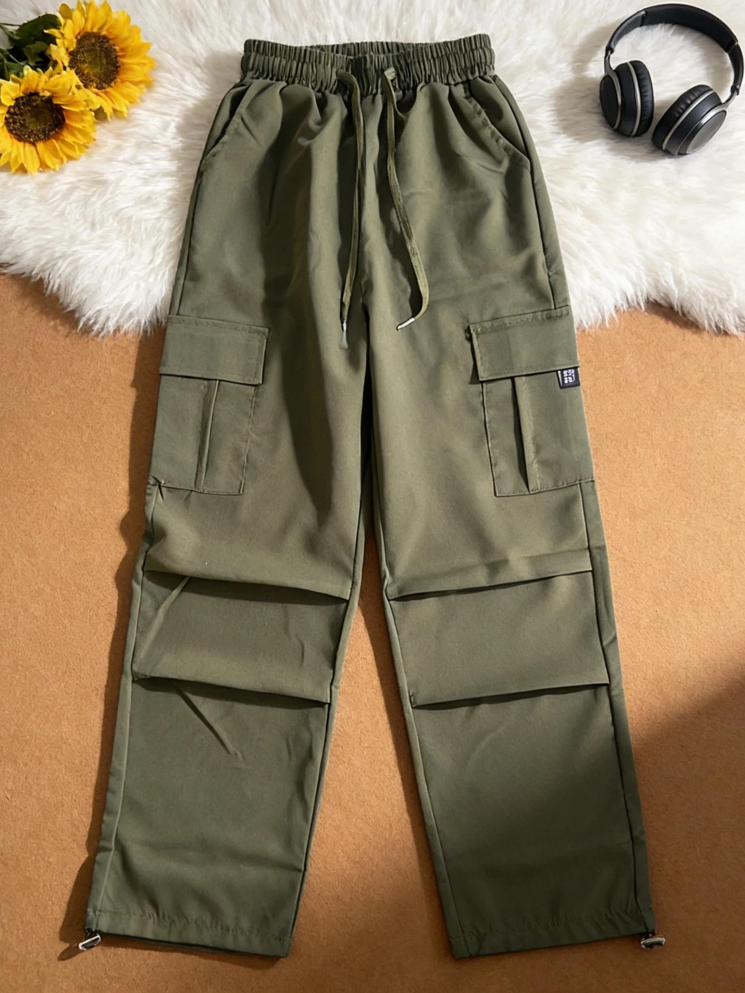 American Style Thin Work Pants Women Summer Small Size Cuffed Hiking Loose Wide Leg Quick Dry Sports Trousers Casual Pants