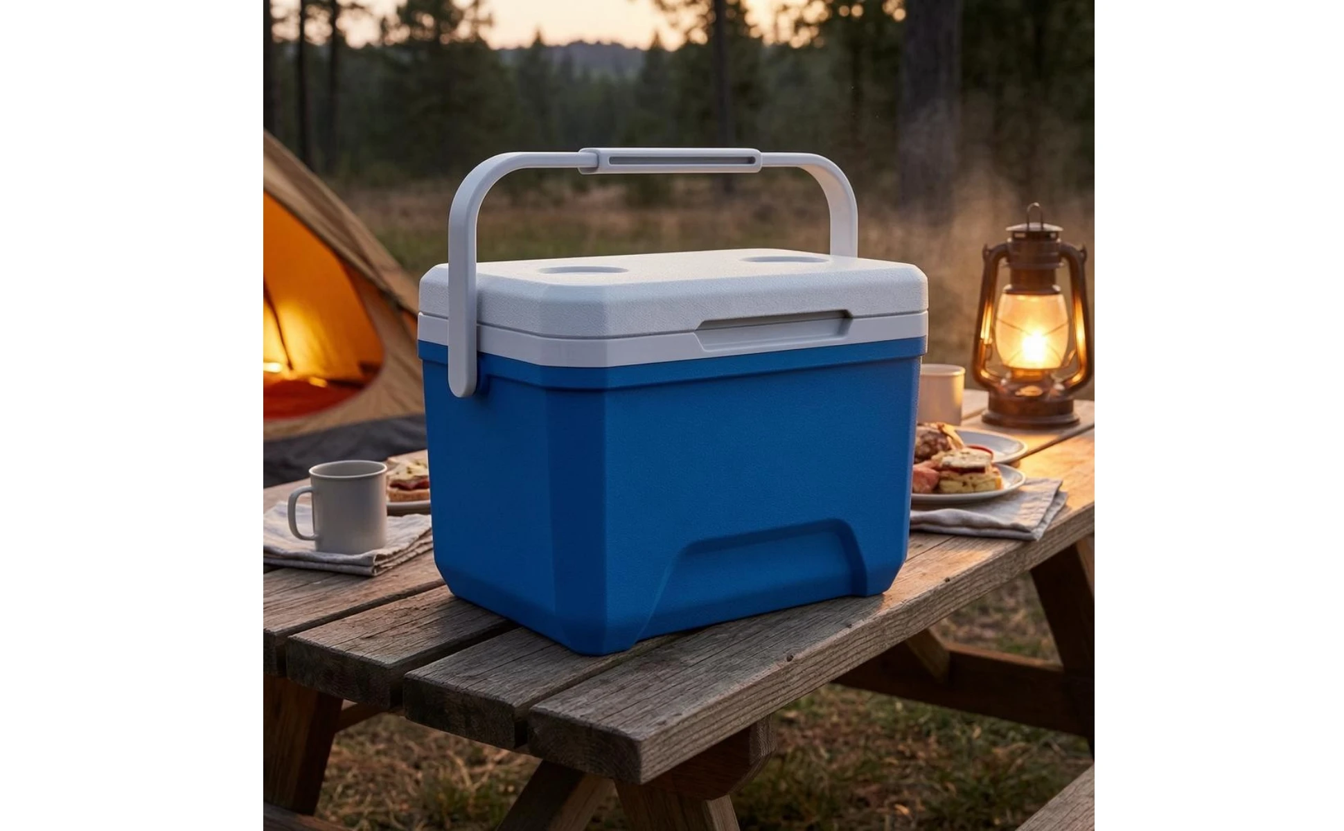 Insulated Cooler Box Rigid Portable Cooler Box Insulated Ice Chest Two-Tone Outdoor Gear Food Grade for Camping