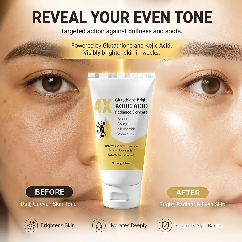 2026 Brightening Kojic Acid Face Cream Even Tone Fade Spots Dullness Hydrating Non-Greasy All Skin Types Day & Night 1pc