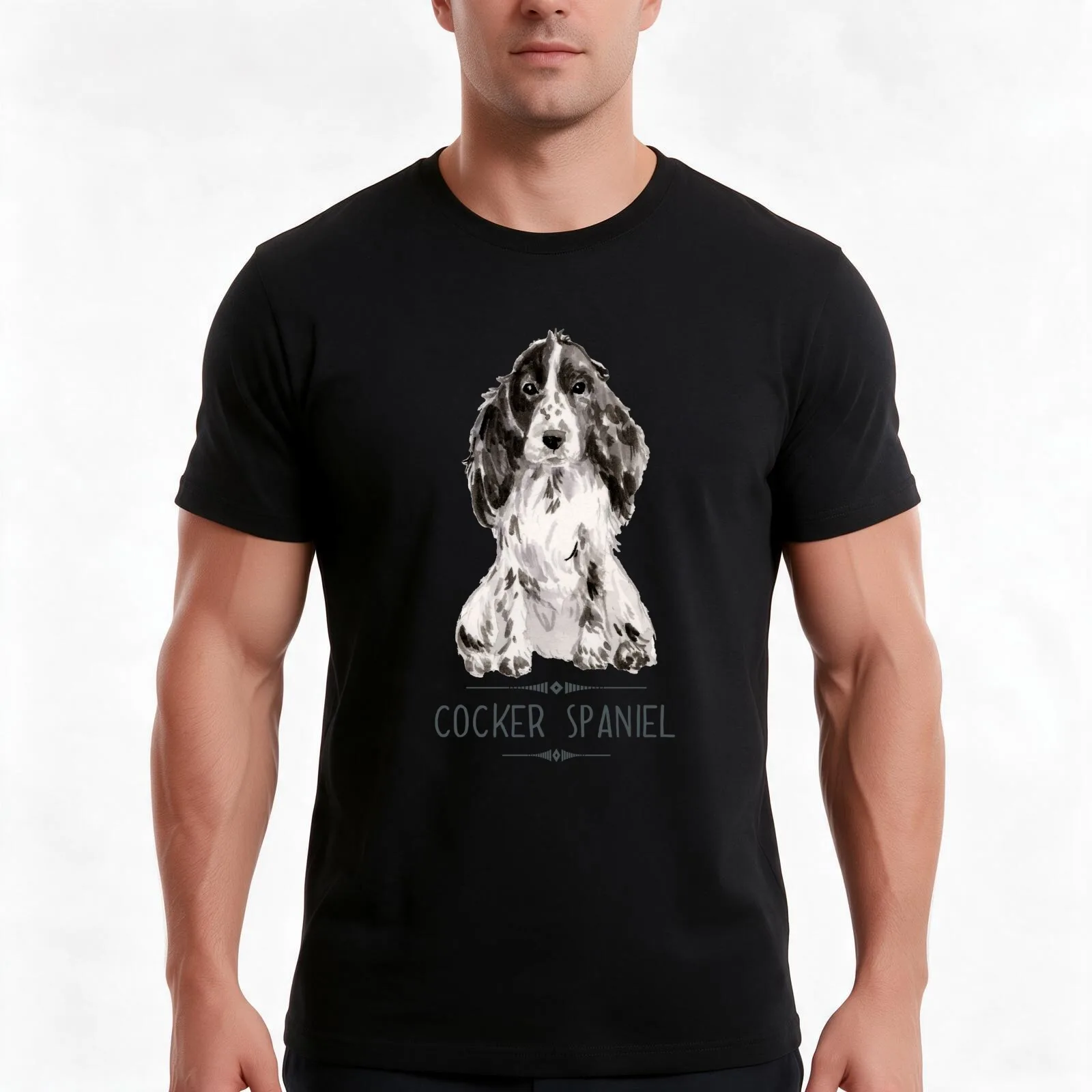 Cocker spaniel T-Shirt, Summer Casual Cotton Tee, Oversized Streetwear Tops, Vintage Graphic Print, Loose Fit Short Sleeve