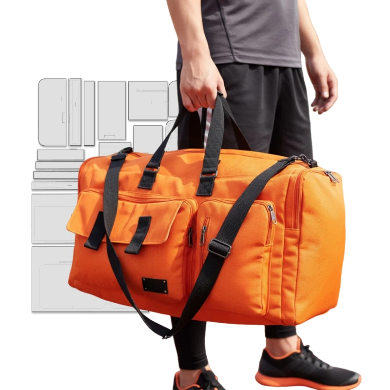 Travel Bag Sewing patterns, 1:1 scale Travel Bag sewing patterns, stylish Travel Bag prototype patterns