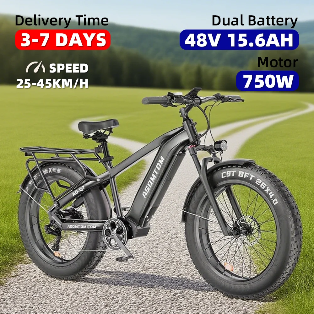 

One piece dropshipping 26 inch electric bicycle octagonal motor 750W48V15.6AH off-road electric snowmobile from the United State